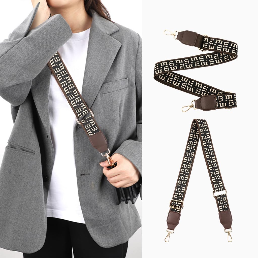 PALAY Bag Straps for Sling Bag Brown Shoulder Strap for Crossbody Bag Fashion Polyester Chain of Bag Quick Release Adjustable Satchel Chain Strap for Handbags - 33''-55'' PALAY Bag Straps for Sling Bag Brown Shoulder Strap for Crossbody Bag Fashion Polyester Chain of Bag Quick Release Adjustable Satchel Chain Strap for Handbags - 33''-55''